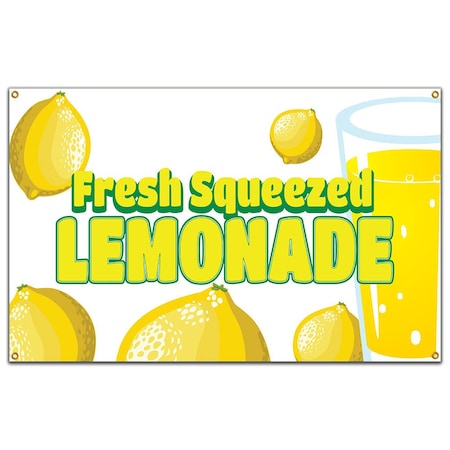 Signmission Lemonade Banner Heavy Duty 13 Oz Vinyl with Grommets Single Sided B-60 Lemonade